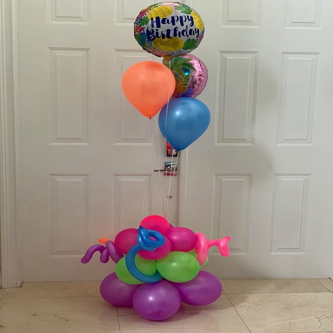 Neon Birthday Bunch Balloon, Balloon Bouquets